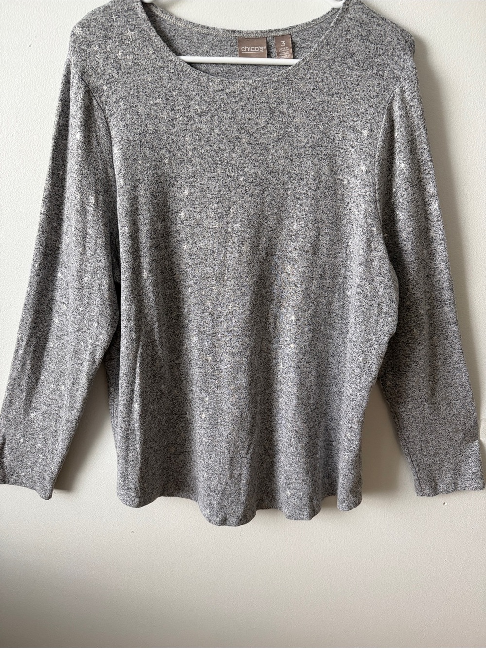 Chico's Heather Gray Crewneck Sweater